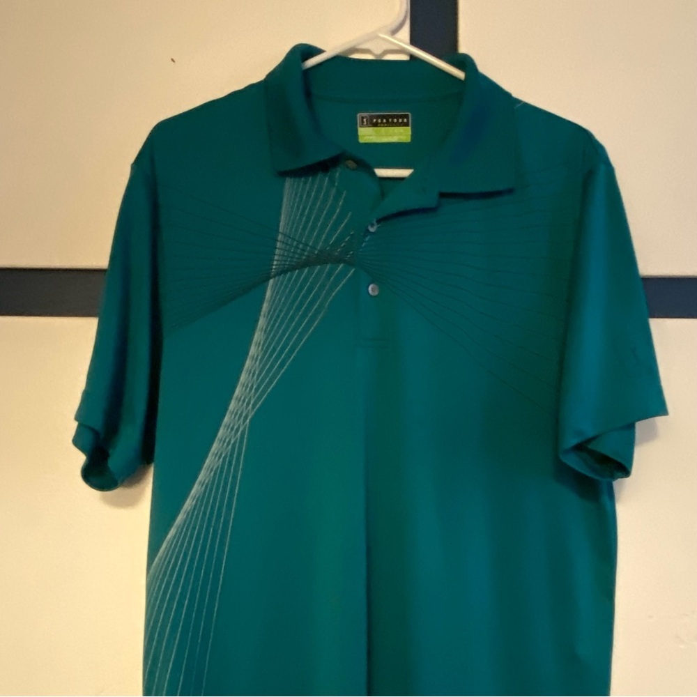 PGA Tours Polo Shirt Mens Size‎ Large Proseries Athletic Pullover ShortSleeve